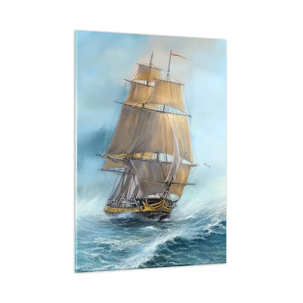 Quadro em vidro - Correndo sobre as ondas - 50x70 cm