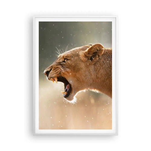 Pôster em moldura branca - Tente não ouvir - 70x100 cm