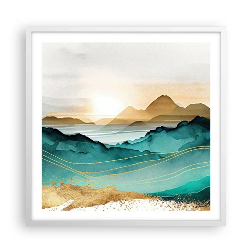 Pôster em moldura branca - À beira da abstração – paisagem - 60x60 cm