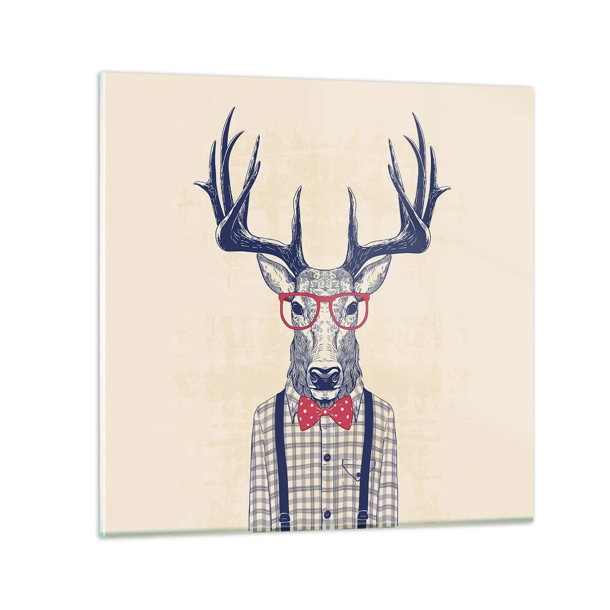 Quadro em vidro - Extravagância engraçada - 70x70 cm