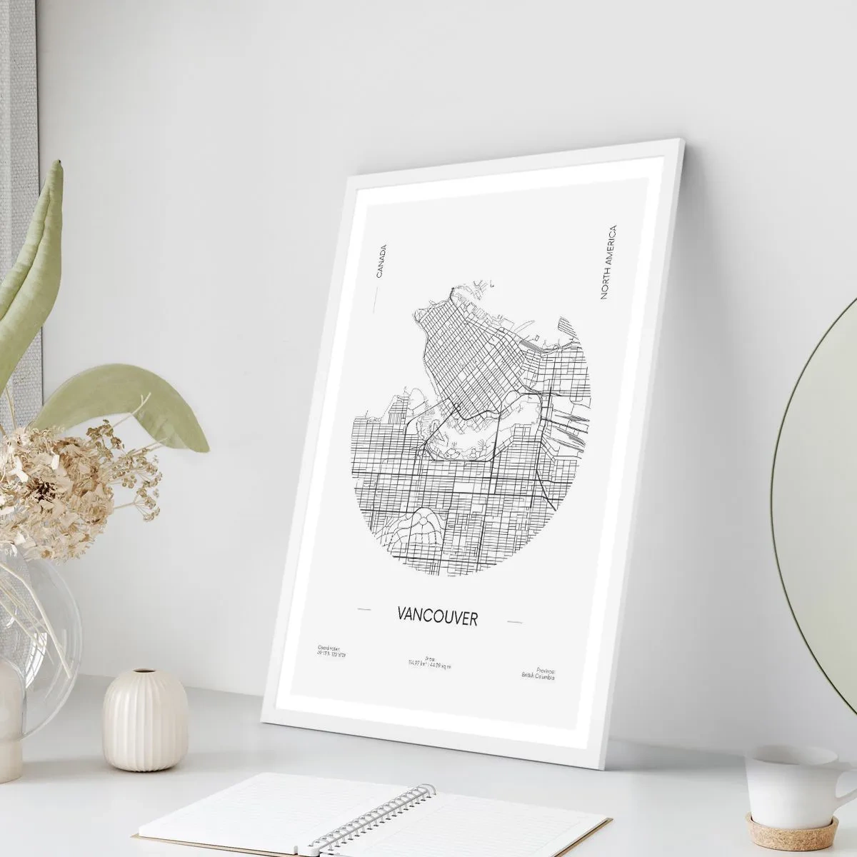 Pôster em moldura branca - Anatomia de Vacouver - 50x70 cm