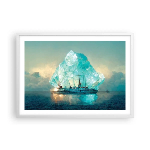 Pôster em moldura branca - Diamante Ártico - 70x50 cm