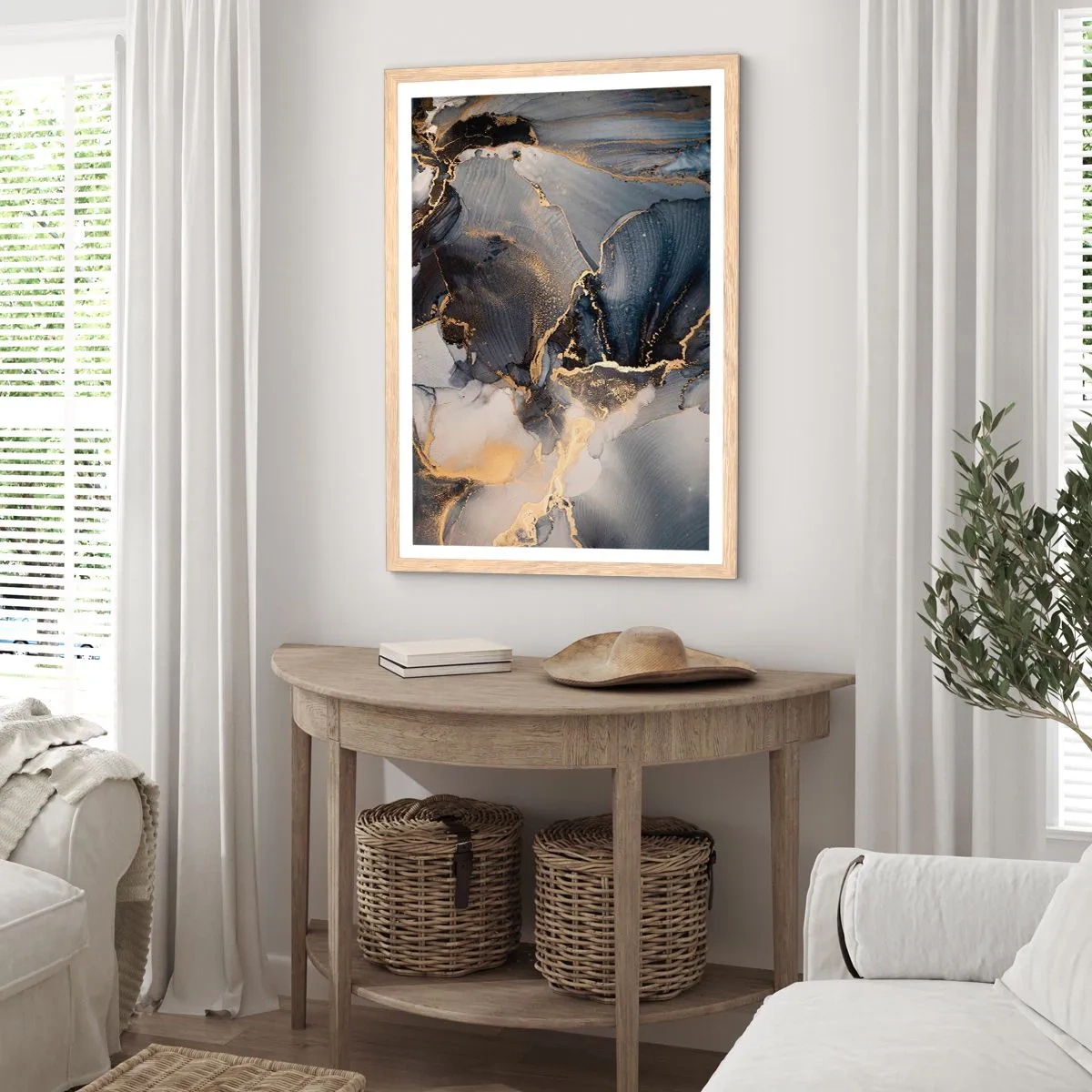 Pôster com moldura de carvalho claro - A vida da pedra - 70x100 cm