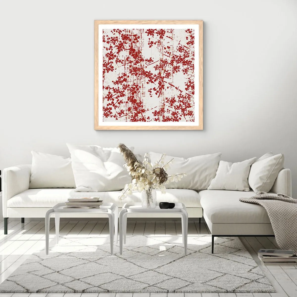 Pôster com moldura de carvalho claro - Como chita antiga - 60x60 cm