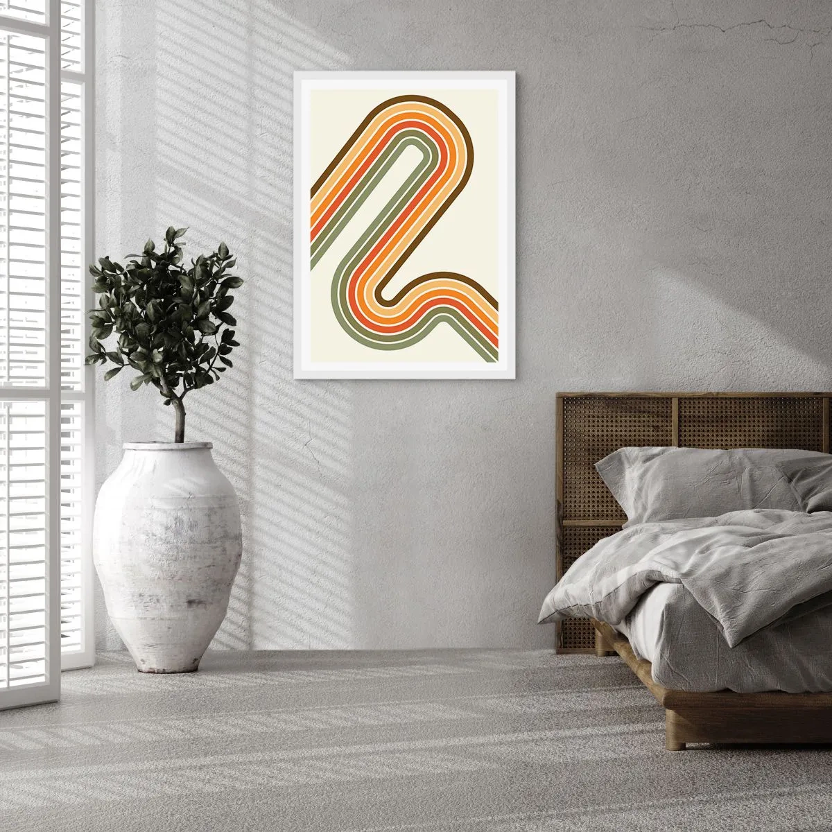 Pôster em moldura branca - Ziguezague para o destino - 61x91 cm