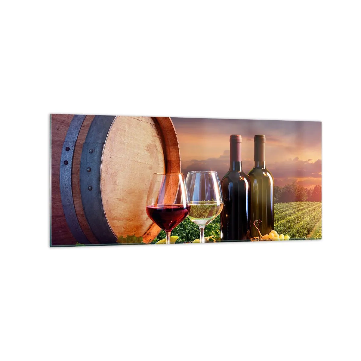 Quadro em vidro - Aqui a vida tem um sabor - 120x50 cm