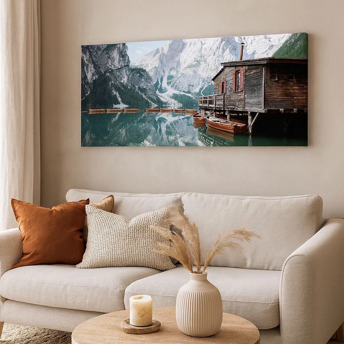 Quadro em tela - Manhã cristalina nas montanhas - 100x40 cm