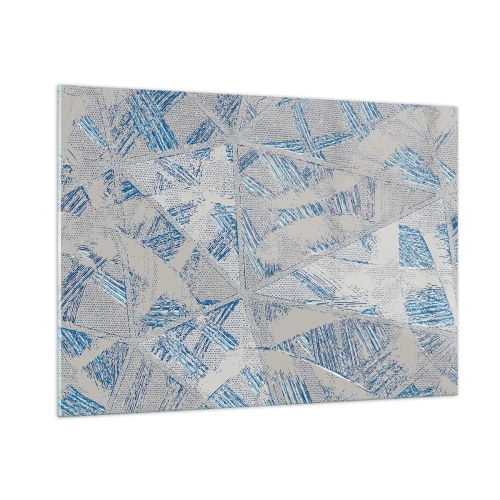 Quadro em vidro - Em um labirinto azul e cinza - 100x70 cm