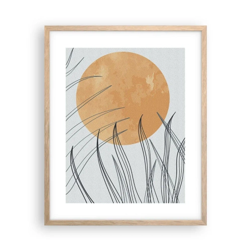 Pôster com moldura de carvalho claro - Sempre em direção ao sol - 40x50 cm