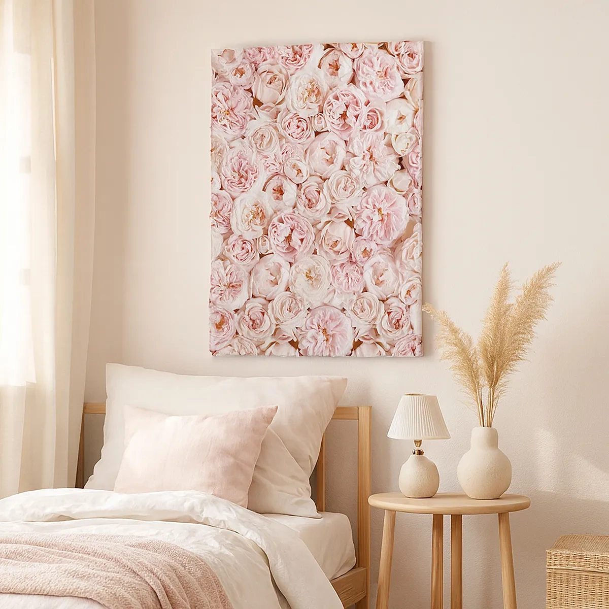 Quadro em tela - Uma cama de rosas - 50x70 cm