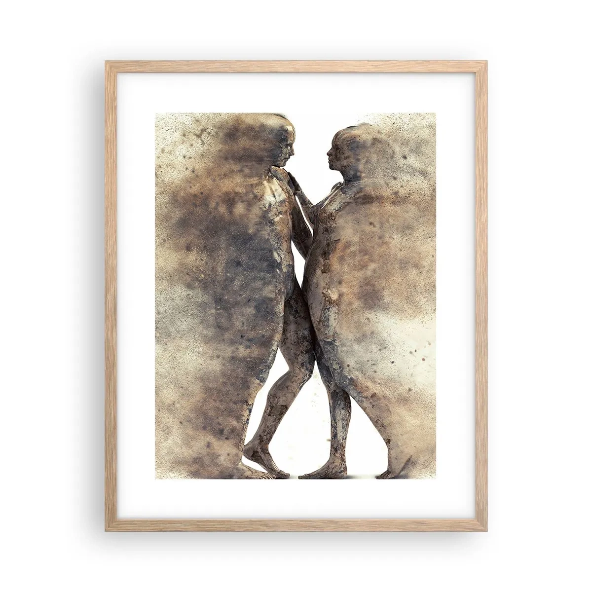 Pôster com moldura de carvalho claro - Do pó vieram para amar - 40x50 cm