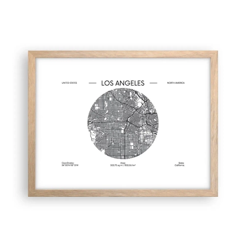 Pôster com moldura de carvalho claro - Anatomia de Los Angeles - 40x30 cm