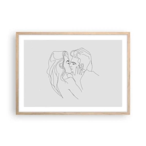 Pôster com moldura de carvalho claro - Com a mesma linha - 70x50 cm