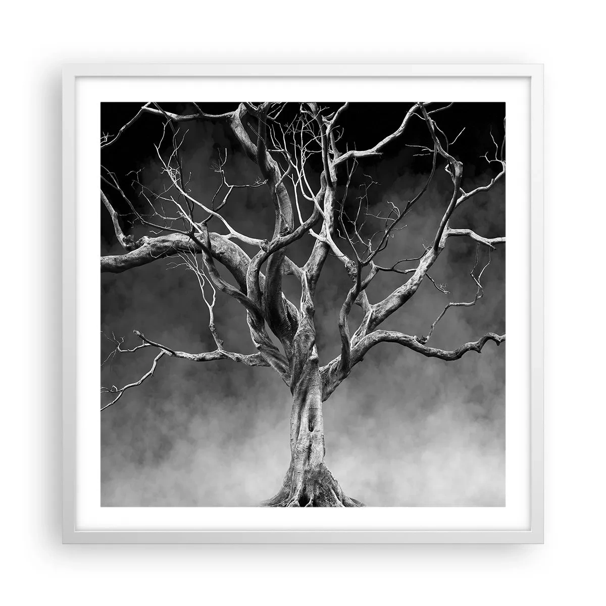 Pôster em moldura branca - Primitivo e sagrado - 60x60 cm