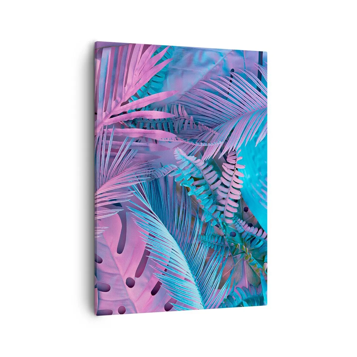 Quadro em tela - Trópicos em rosa e azul - 50x70 cm