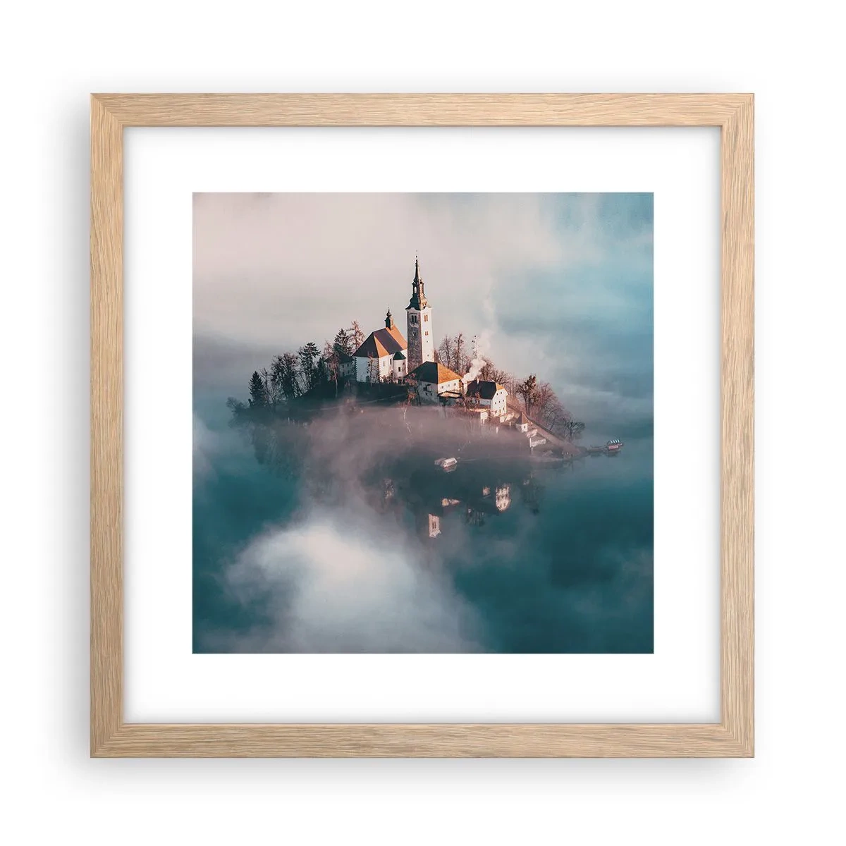 Pôster com moldura de carvalho claro - A ilha dos Sonhos - 30x30 cm