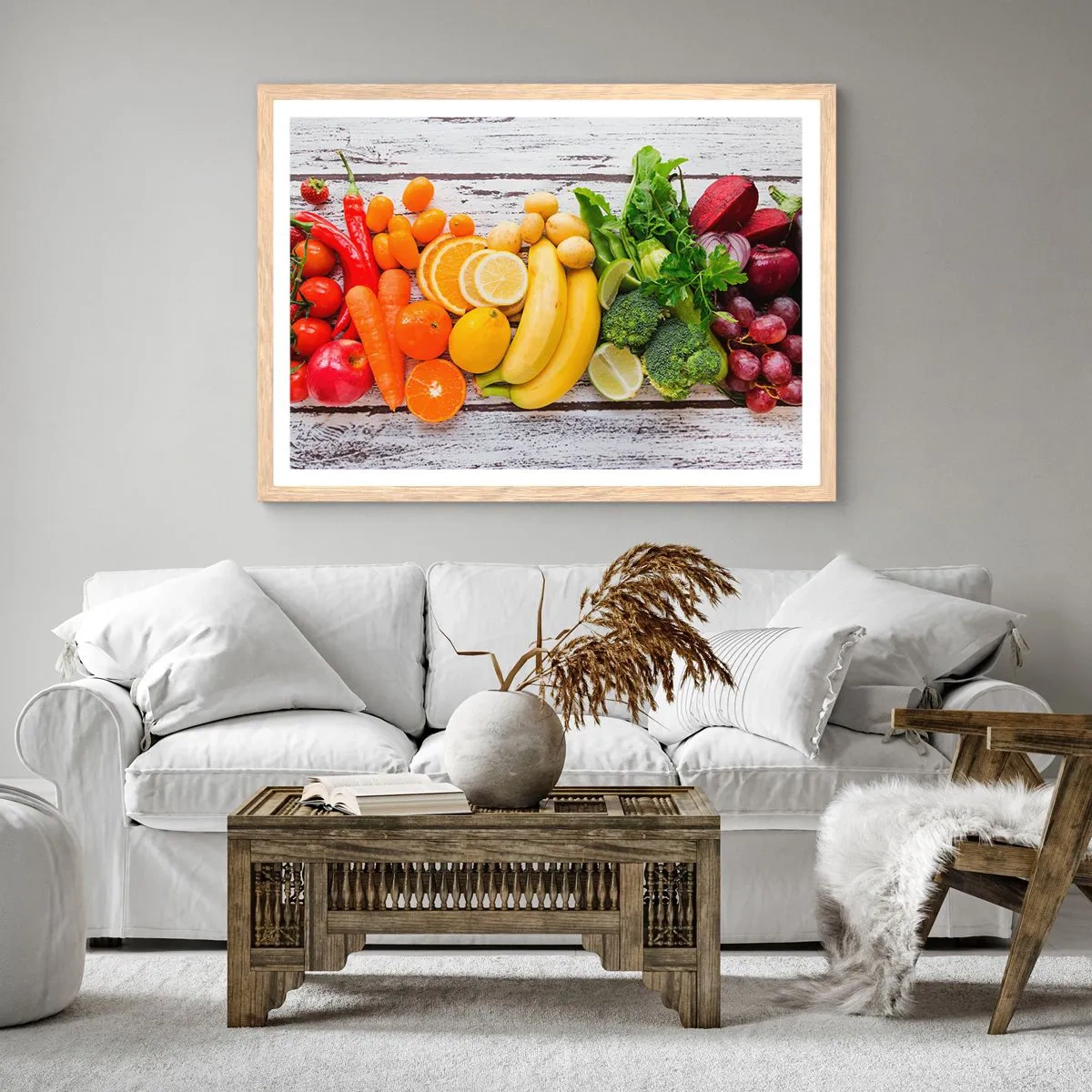 Pôster com moldura de carvalho claro - Não é suficiente? - 100x70 cm