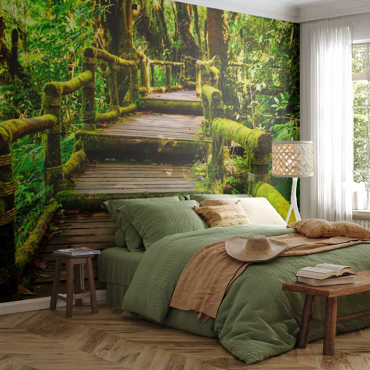 Papel de Parede Autocolante Deluxe Sticker - Corredor de vegetação - Natureza, Paisagem, Floresta - 250x175 cm