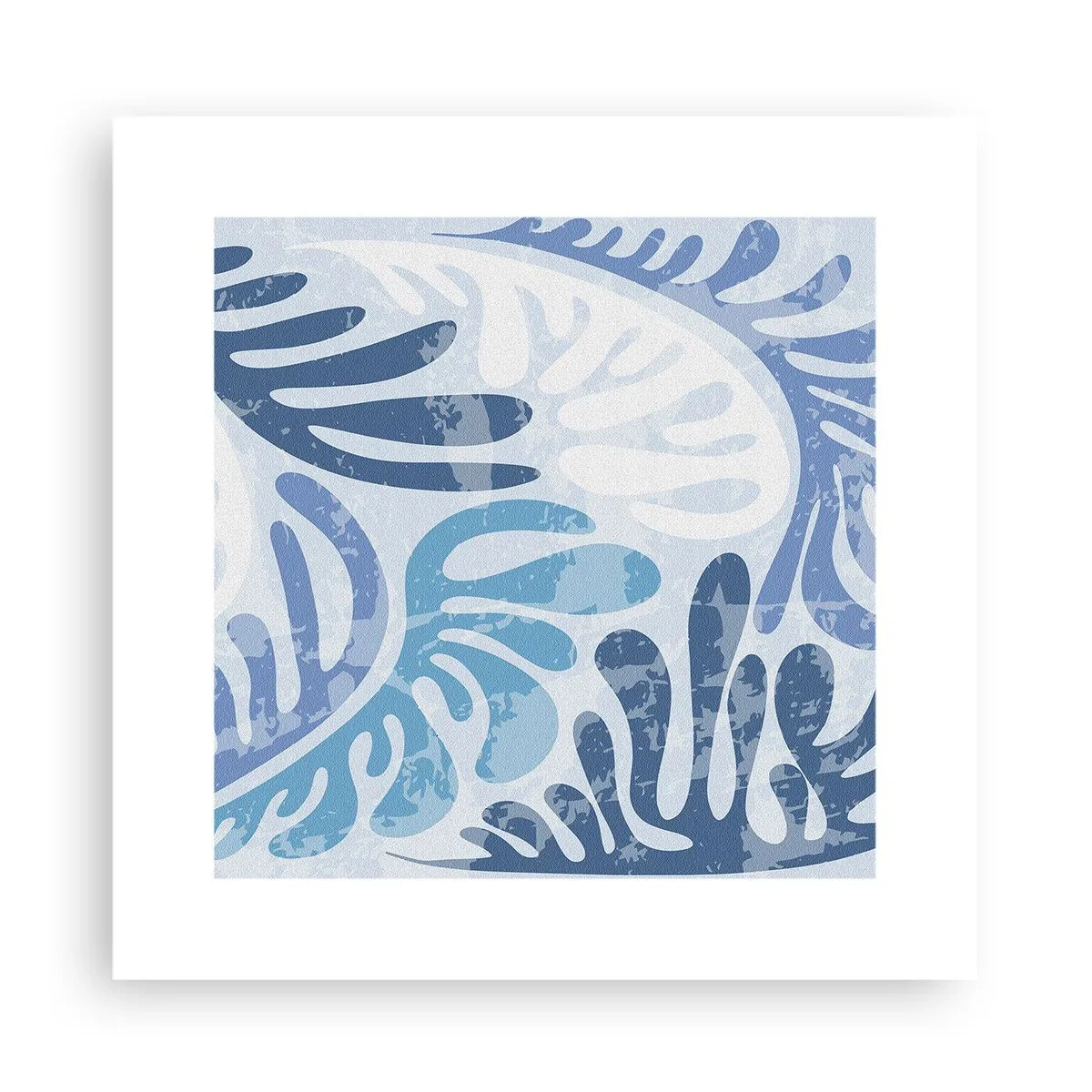 Pôster - Samambaias azuis - 30x30 cm