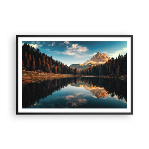 Pôster com moldura preta - Paisagem dupla - 91x61 cm