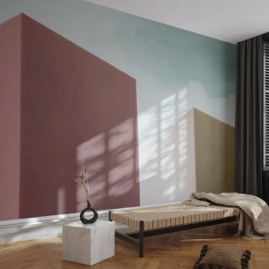 Papel de Parede Premium Sand - A geometria de um verão ensolarado - Edifícios, Arquitetura, Tridimensional - 400x280 cm