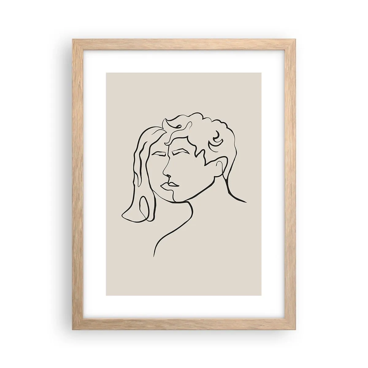 Pôster com moldura de carvalho claro - E fornou-se a união - 30x40 cm