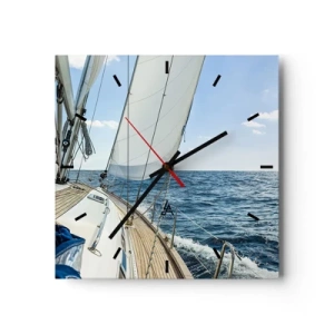 Relógio de parede - Relógio em vidro - Ahoy, aventura - 30x30 cm