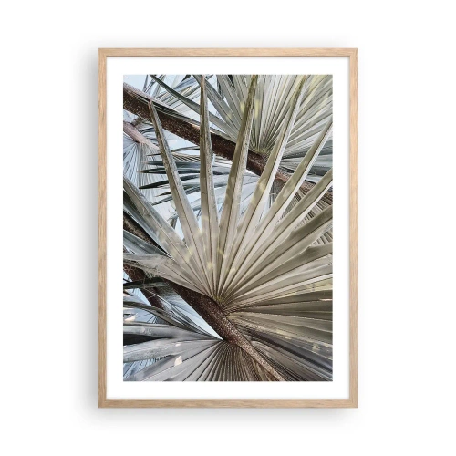 Pôster com moldura de carvalho claro - Leques nos trópicos - 50x70 cm