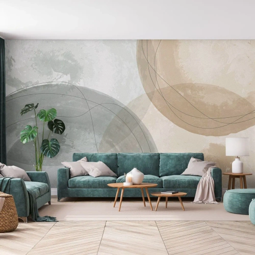 Papel de Parede Autocolante Deluxe Sticker - Difusão de Mundos - Abstração, Pedaço, Distritos - 400x280 cm