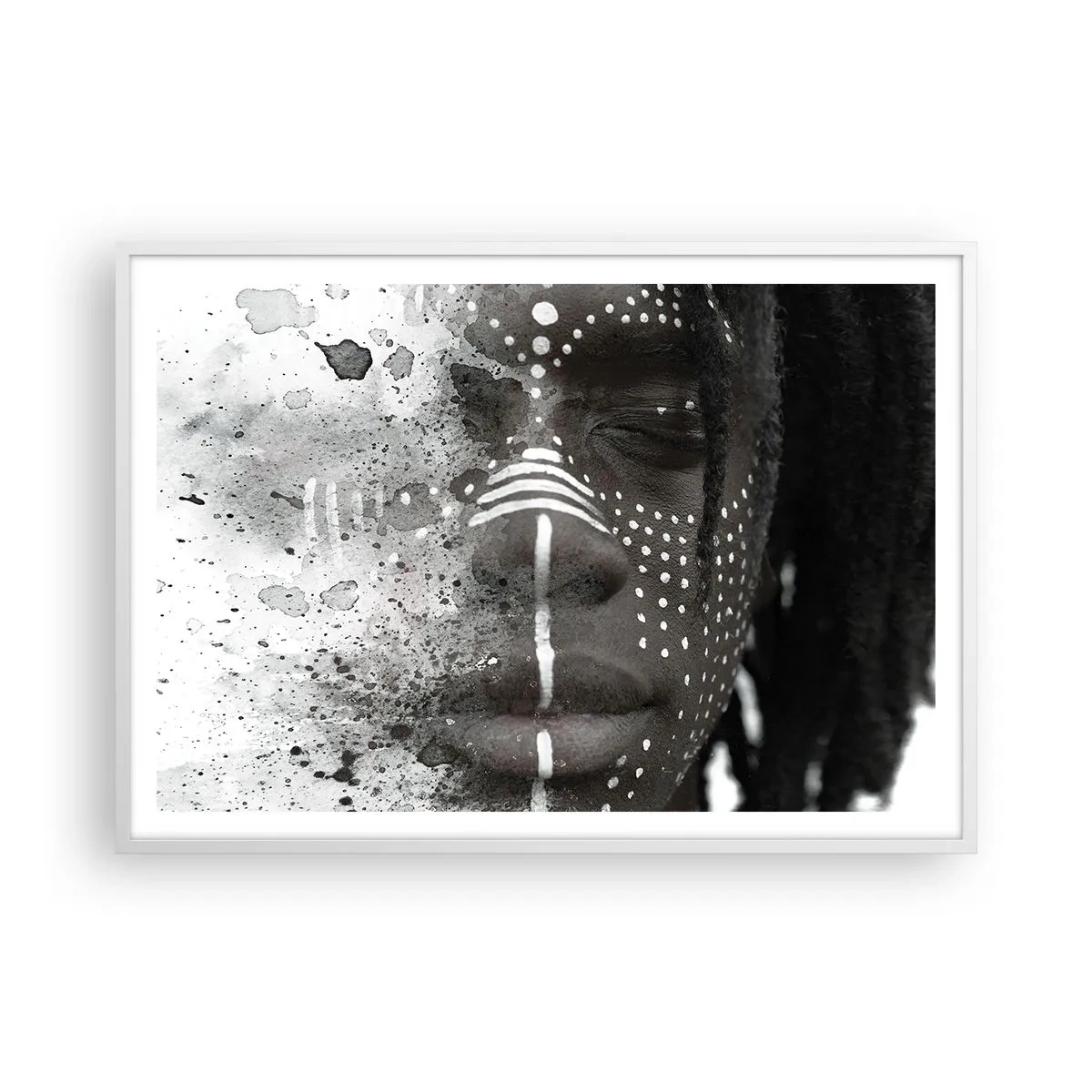 Pôster em moldura branca - Descubra o espírito primordial - 100x70 cm