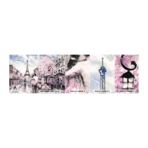 Amostra de papel de parede autocolante Deluxe Sticker - Como for se apaixonar, somente em... - Cidade, Torre Eiffel, Paris - 100x30 cm