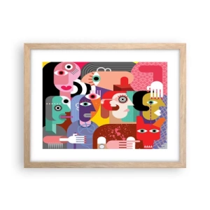 Pôster com moldura de carvalho claro - Viemos da parte do Sr. Picasso - 40x30 cm