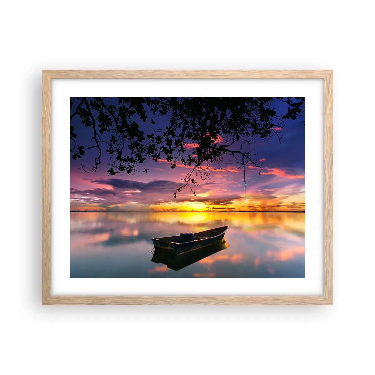 Pôster com moldura de carvalho claro - Parece que estás pendurado no meio do céu… - 50x40 cm