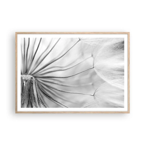 Pôster com moldura de carvalho claro - Dentes de leão, pipas - 100x70 cm