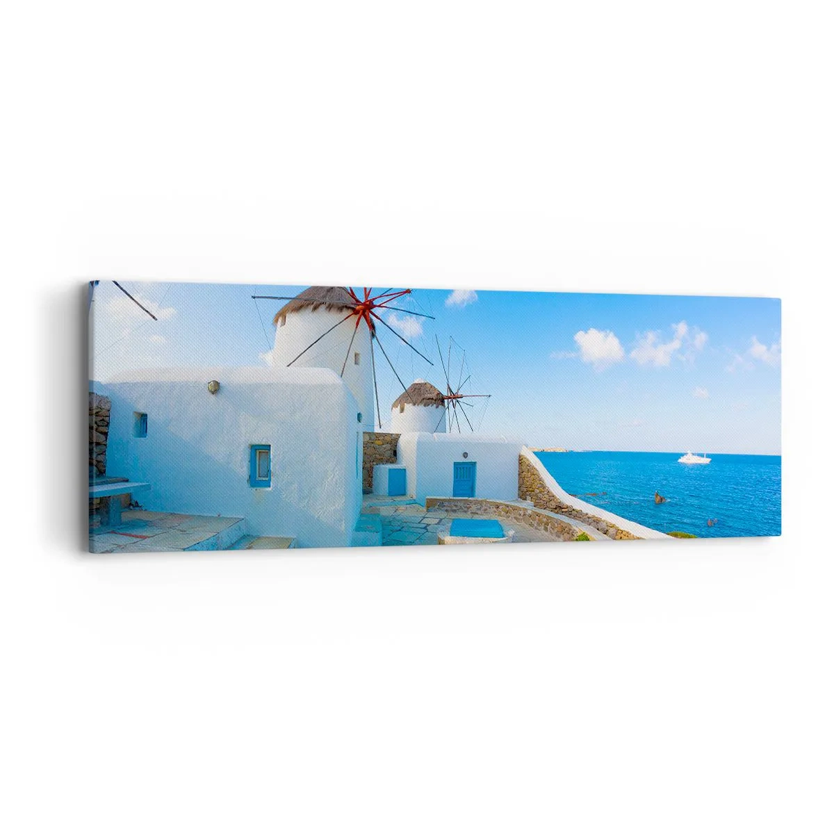 Quadro em tela - Vento azul do mar - 90x30 cm