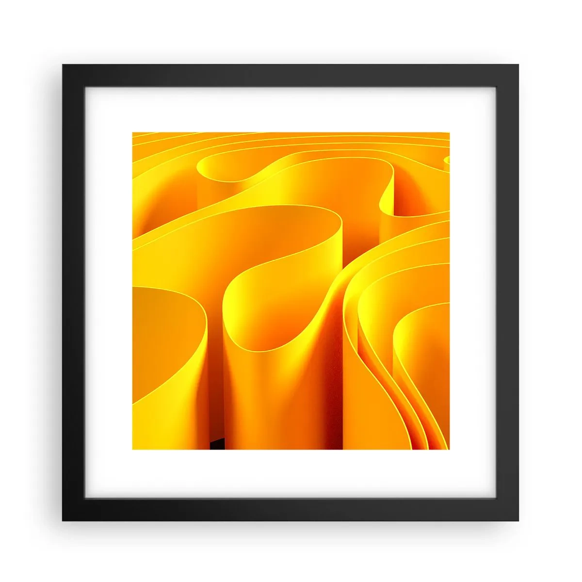 Pôster com moldura preta - Como as ondas do sol - 30x30 cm