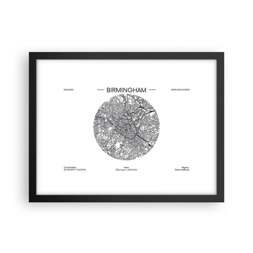 Pôster com moldura preta - Anatomia de Birmingham - 40x30 cm