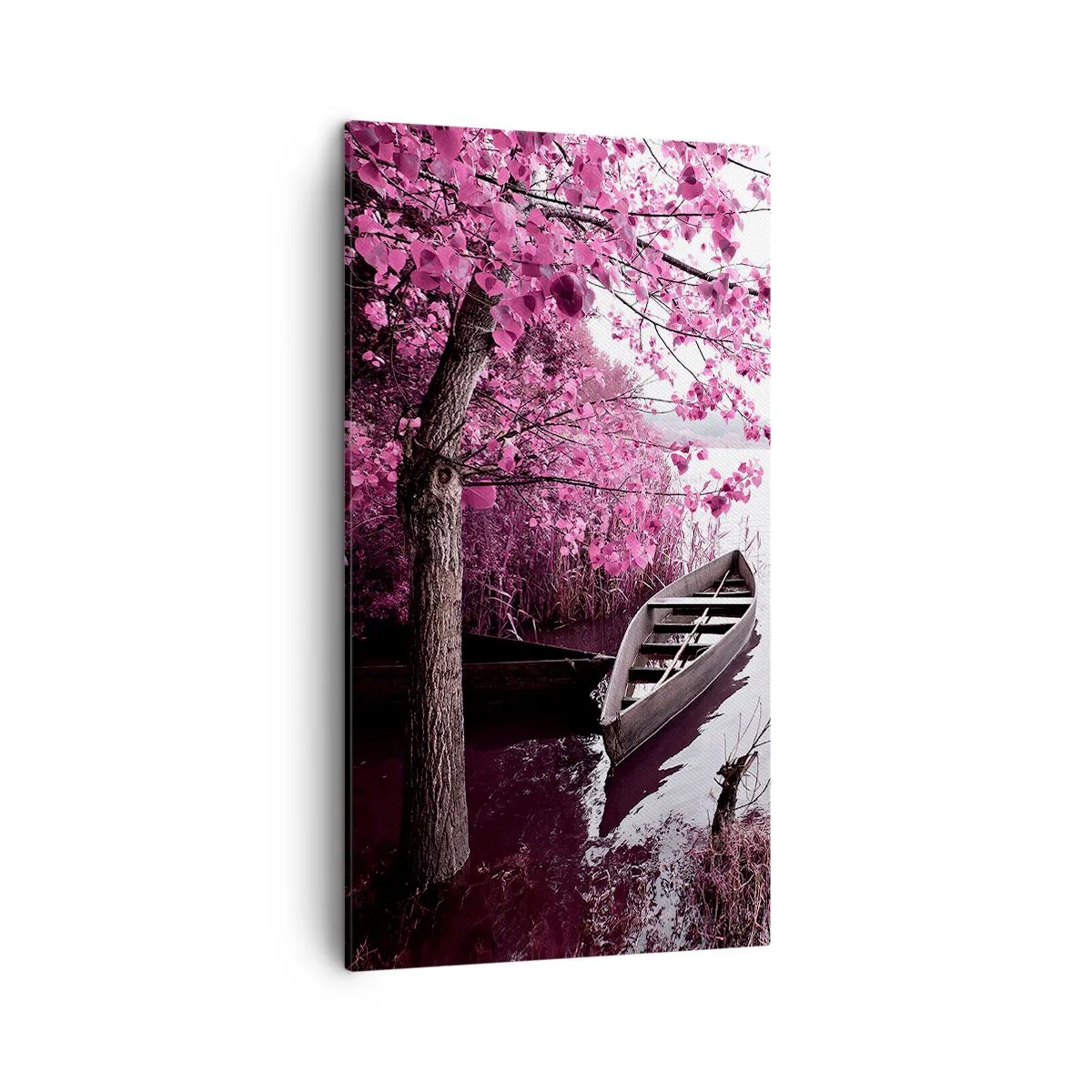 Quadro em tela - Em silêncio cor-de-rosa - 45x80 cm