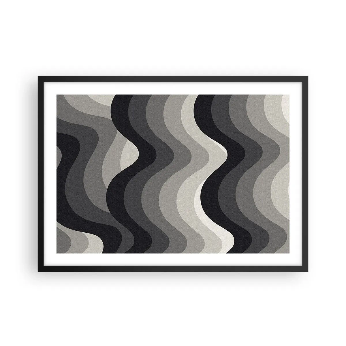 Pôster com moldura preta - Onda após onda - 70x50 cm