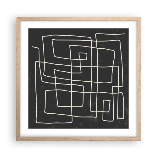 Pôster com moldura de carvalho claro - Não é tão simples - 50x50 cm