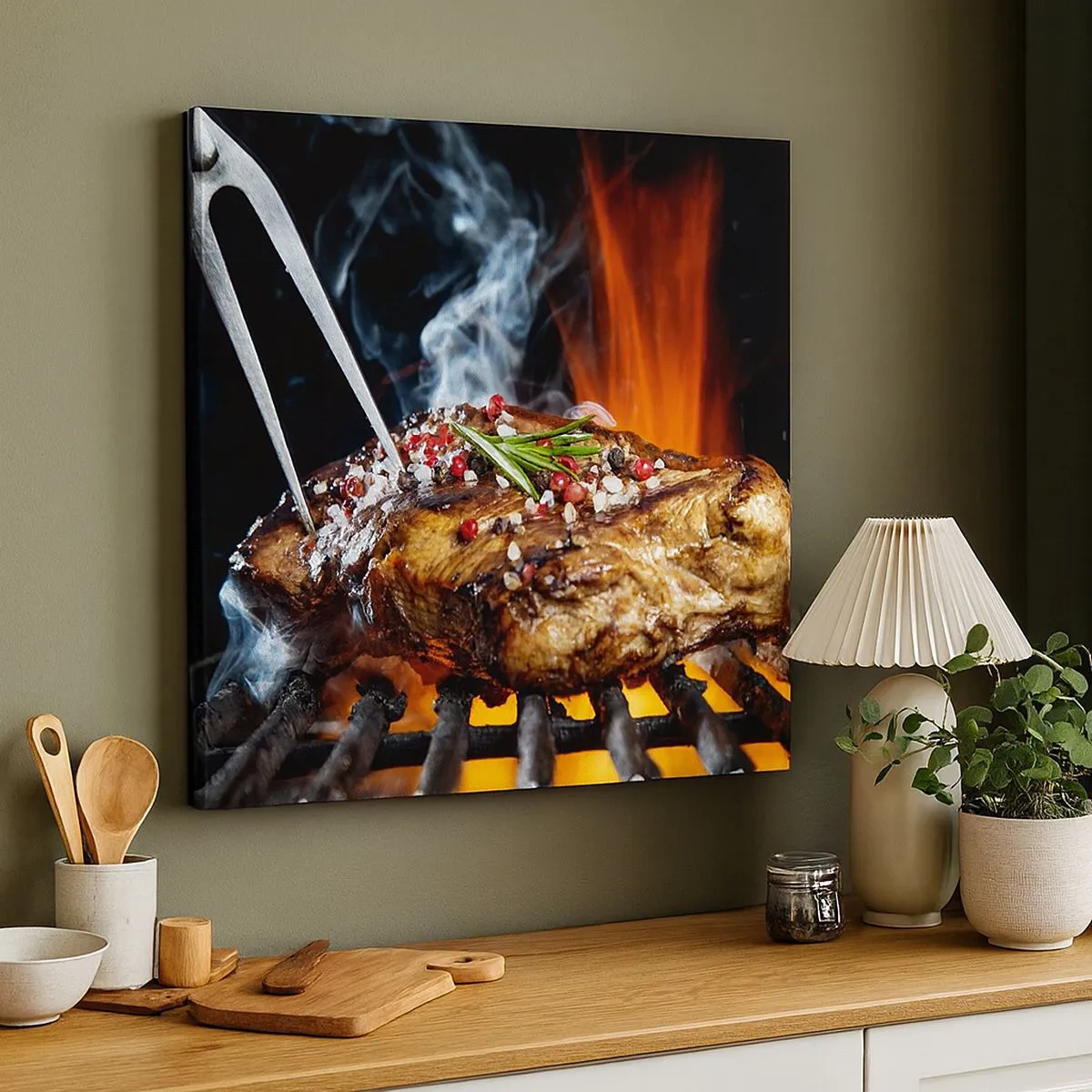 Quadro em tela - Suculenta e de bom cheiro - 30x30 cm