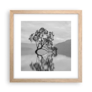 Pôster com moldura de carvalho claro - Existe um país assim - 30x30 cm