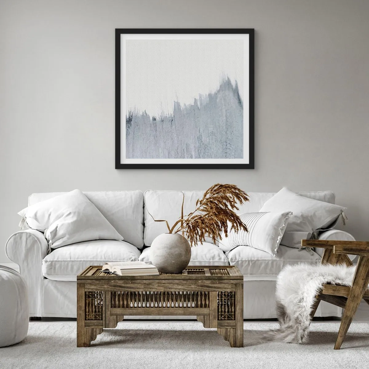 Pôster com moldura preta - Um registo misterioso - 40x40 cm