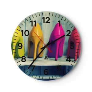 Relógio de parede - Relógio em vidro - Um passeio no arco-íris - 40x40 cm