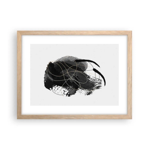 Pôster com moldura de carvalho claro - Emergido do preto - 40x30 cm
