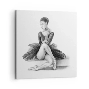 Quadro em tela - Encantada pela dança - 50x50 cm