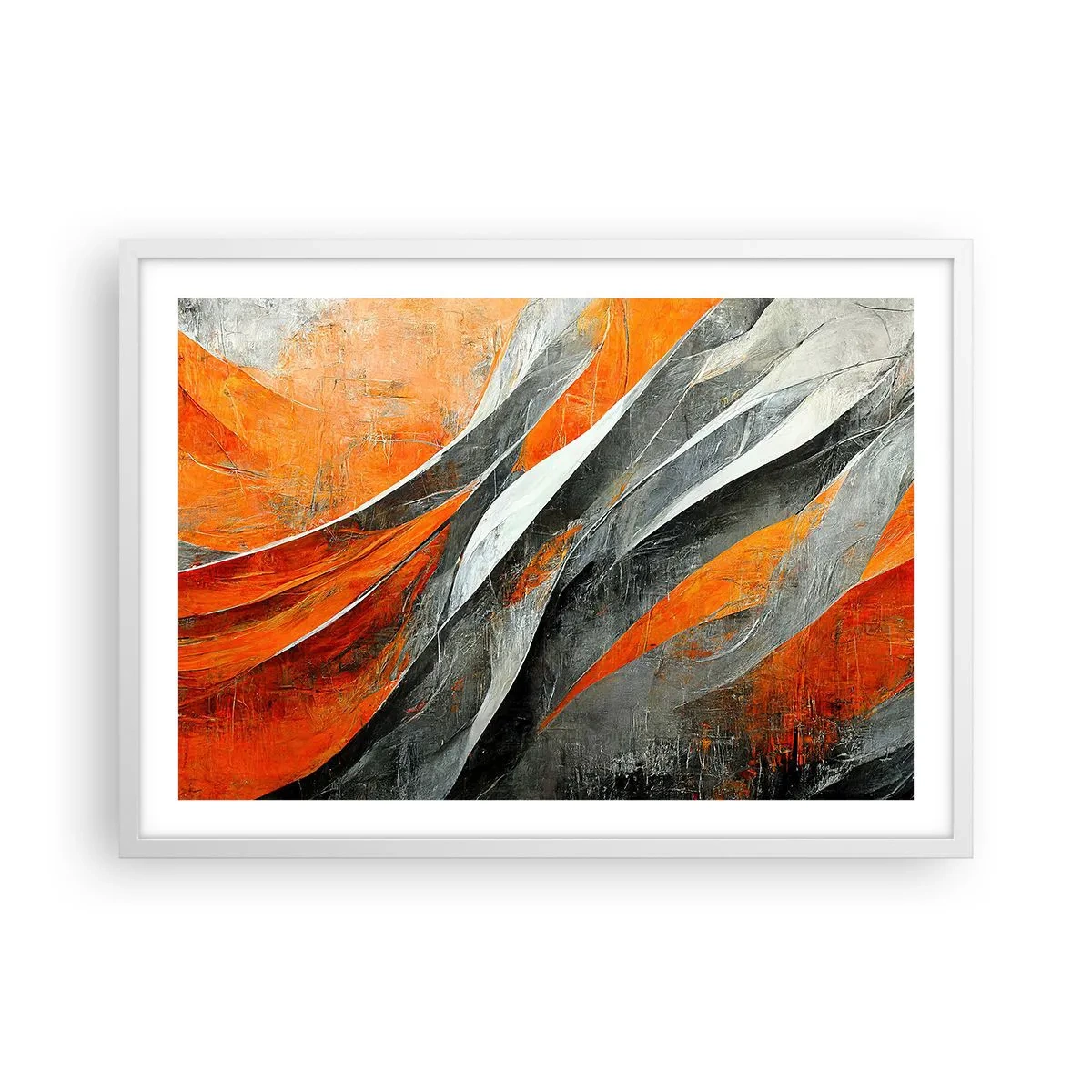 Pôster em moldura branca - Calor e frio - 70x50 cm