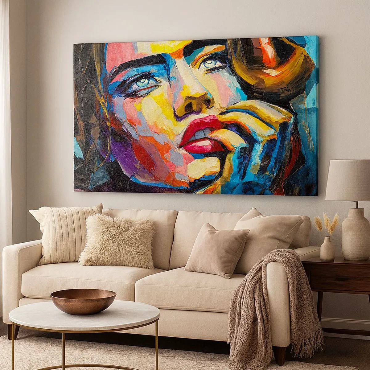 Quadro em tela - Sonhos como pássaros voando no céu - 100x40 cm