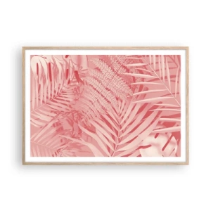 Pôster com moldura de carvalho claro - Conceito cor-de-rosa - 100x70 cm