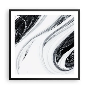 Pôster com moldura preta - Uma combinação de opostos - 60x60 cm